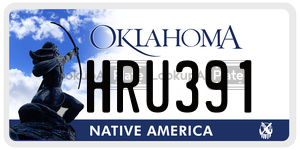 HRU391 license plate in Oklahoma