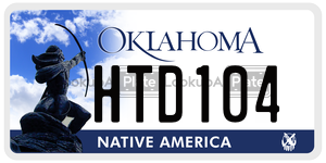HTD104 license plate in Oklahoma