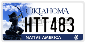 HTT483 license plate in Oklahoma