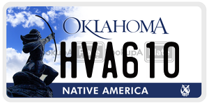 HVA610  license plate in OK