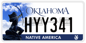 HYY341  license plate in OK