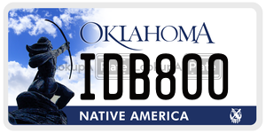 IDB800 license plate in Oklahoma