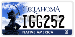 IGG252  license plate in OK
