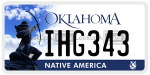 IHG343  license plate in OK
