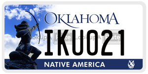 IKU021  license plate in OK