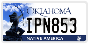 IPN853  license plate in OK