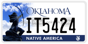 IT5424  license plate in OK