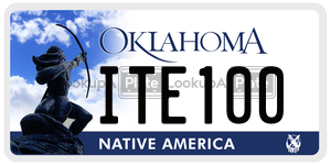 ITE100  license plate in OK