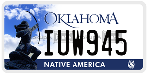 IUW945 license plate in Oklahoma