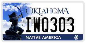 IWQ303 license plate in Oklahoma