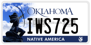IWS725  license plate in OK
