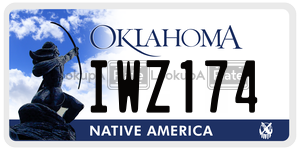 IWZ174  license plate in OK