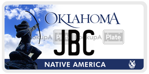 JBC  license plate in OK