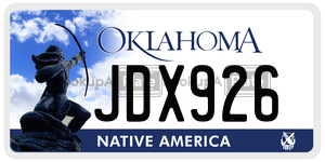JDX926  license plate in OK