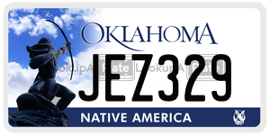 JEZ329  license plate in OK