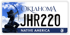 JHR220 license plate in Oklahoma