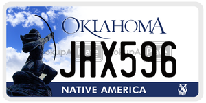 JHX596 license plate in Oklahoma
