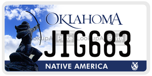 JIG683  license plate in OK