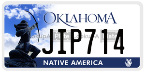 JIP714  license plate in OK