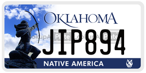 JIP894  license plate in OK