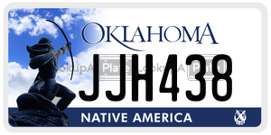 JJH438  license plate in OK