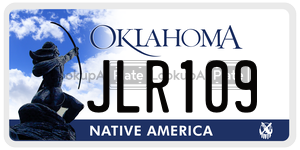 JLR109 license plate in Oklahoma