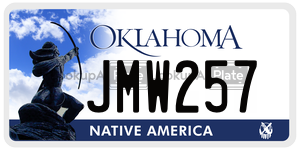 JMW257 license plate in Oklahoma