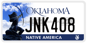 JNK408  license plate in OK