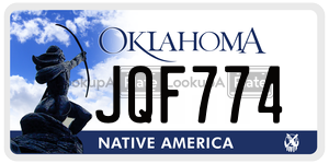 JQF774  license plate in OK