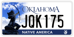 JQK175 license plate in Oklahoma