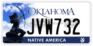 JVW732  license plate in OK
