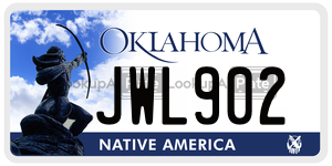 JWL902 license plate in Oklahoma