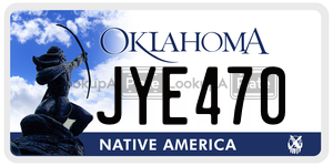 JYE470 license plate in Oklahoma