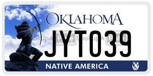 JYT039  license plate in OK