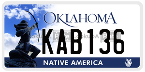 KAB136 license plate in Oklahoma