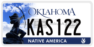 KAS122  license plate in OK