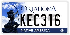 KEC316  license plate in OK