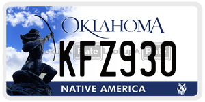 KFZ930  license plate in OK