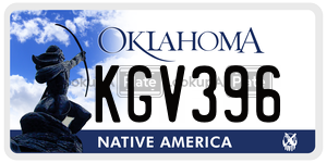 KGV396 license plate in Oklahoma