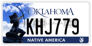 KHJ779  license plate in OK