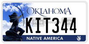KIT344  license plate in OK