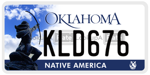 KLD676  license plate in OK