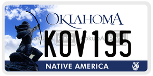 KOV195  license plate in OK
