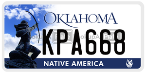 KPA668  license plate in OK