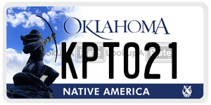 KPT021  license plate in OK