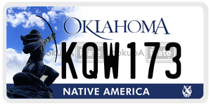 KQW173 license plate in Oklahoma