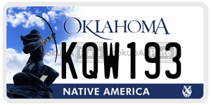 KQW193  license plate in OK