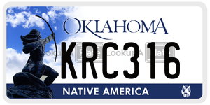 KRC316  license plate in OK
