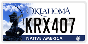KRX407  license plate in OK