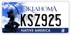 KSZ925  license plate in OK